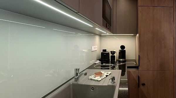 Big boobs blonde hot college girl in a mini skirt do house chores and flashes her legs and ass under her miniskirt