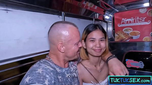 Tiny Thai teen girl picked up in Pattaya with a Tuk Tuk for sex