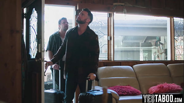 Trapped busty Asian MILF saved and double penetrated by two studs